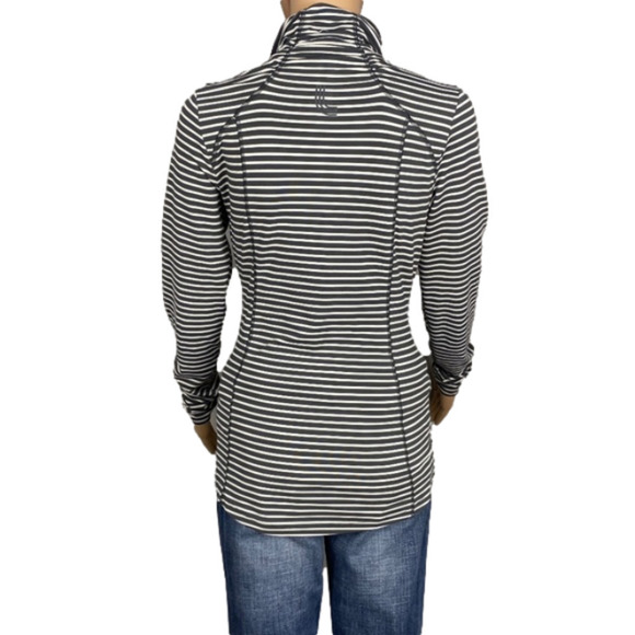 Lole full zip active jacket size XS grey and white stripe - Picture 4 of 14